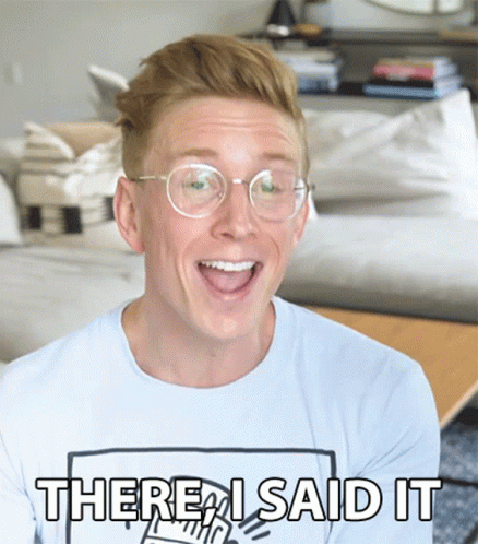 A Young Man Wearing Glasses And A Shirt That Says There I Said It GIF