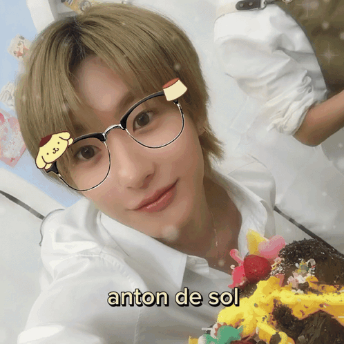 Young Man With Glasses And Anton De Sol On Forehead GIF