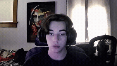 Young Man With Headphones And Painting GIF