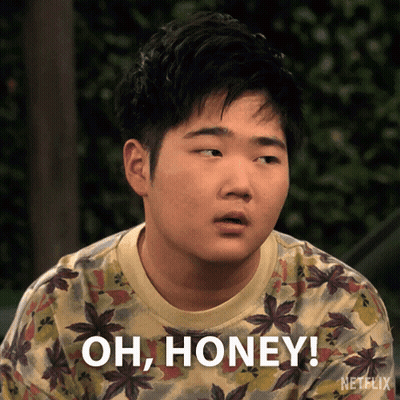 A Young Man With A Floral Shirt Says Oh Honey GIF