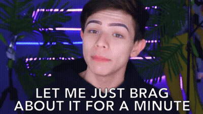 A Young Man With Braces On His Teeth Is Saying Let Me Just Brag About It For A Minute GIF