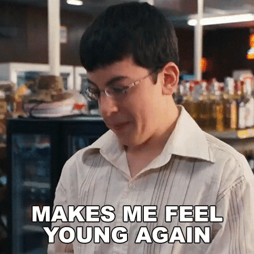 A Young Man With Glasses Says Makes Me Feel Young Again GIF