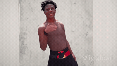 A Young Man Without A Shirt Is Standing In Front Of A Wall With The Words Vigle.ai Visible In The Corner GIF