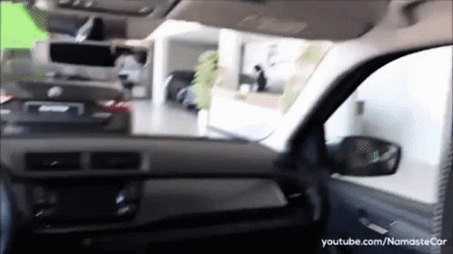 A Youtube Video Shows The Inside Of A Car With A Green Screen GIF