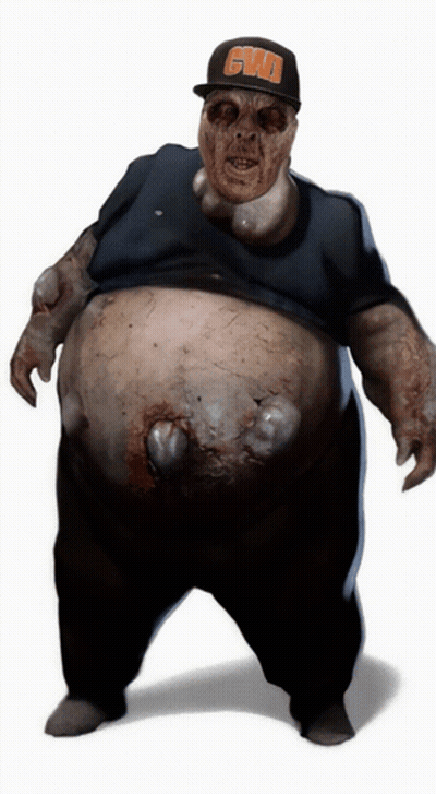 A Zombie Wearing A Hat That Says Gwd GIF