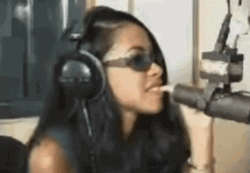Aaliyah On Head Phone GIF
