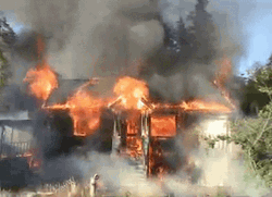 Abandoned House On Fire  GIF