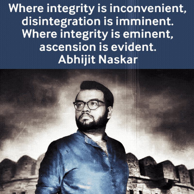 Abhijit Naskar Quote Over Man With Glasses GIF