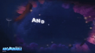 Abominable Poster Girl Surrounded By Purple Flowers GIF
