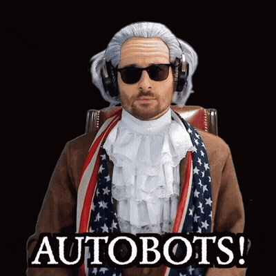 Abraham Lincoln In Sunglasses And Headphones Says Autobots GIF