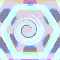 Abstract Glowing Polygons Swirl Illusion GIF