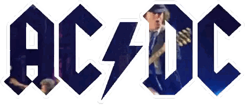 AC DC Lightning Bolt Sticker