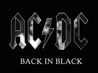 Ac Dc 'S Back In Black Album Cover With A Lightning Bolt GIF