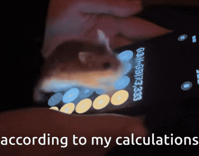 According To My Calculations Holding Cell Phone With Mouse GIF