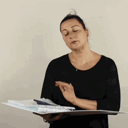 Accountant Lady Pressing On Calculator GIF