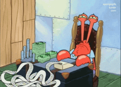 Accountant Mister Krabs Sobbing GIF