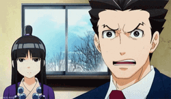 Ace Attorney Disappointed Phoenix Wright With Maya Fey GIF