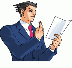 Ace Attorney Phoenix Wright Scanning The Paper GIF