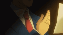 Ace Attorney Smiling Phoenix Wright Reading His Notes GIF