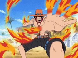 Ace Fire Attack Pose GIF