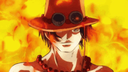Ace Hat Fire One Piece Open GIF