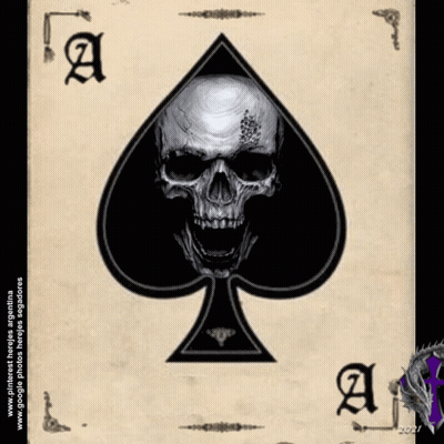 Ace of Spades Card With Skull