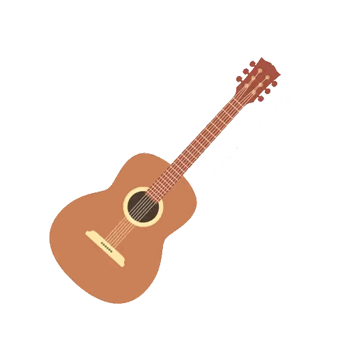 Acoustic Guitar With Misheard Messages Sticker
