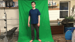 Acting Up In Front Of Green Screen Wall GIF