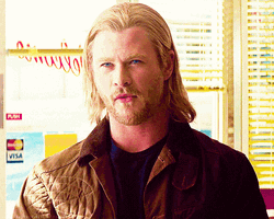 Actor Chris Hemsworth Chewing GIF