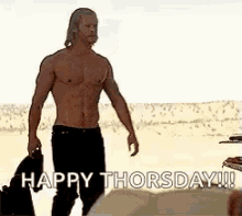 Actor Chris Hemsworth Happy Thorsday GIF