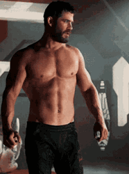 Actor Chris Hemsworth Looking Down GIF