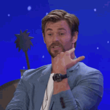 Actor Chris Hemsworth Speaking And Giggling GIF