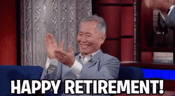 Actor George Takei Clapping Happy Retirement