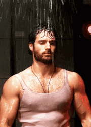 Actor Henry Cavill Drenched In Shower  GIF