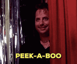 Actor Jon Lovitz Peek A Boo Curtain  GIF