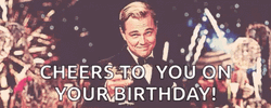 Actor Leonardo DiCaprio Cheers Happy Birthday Drinks GIF