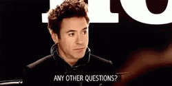 Actor Robert Downey Jr. Any Questions GIF