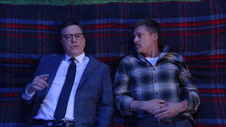 Actors Brad Pitt And Stephen Colbert GIF
