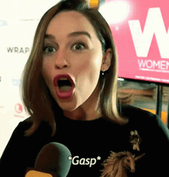 Actress Emilia Clarke Hilarious Shocked Reaction GIF