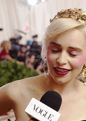 Actress Emilia Clarke Interview During Met Gala GIF