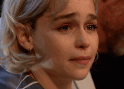 Actress Emilia Clarke Sobbing Teary Eyes  GIF