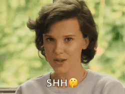 Actress Millie Bobby Brown Shh  GIF
