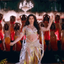 Actress Nora Fatehi Belly Dance With Backups GIF