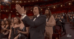 Adam Driver Clapping In Academy Awards GIF