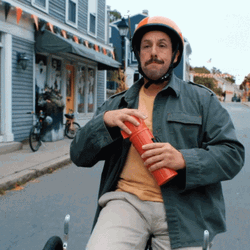 Adam Sandler Puking While Riding Bike GIF