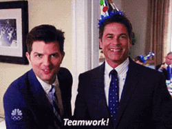Adam Scott And Rob Lowe Team Work GIF