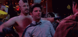 Adam Scott Locked By Man's Arm GIF