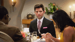 Adam Scott Spitting Food GIF