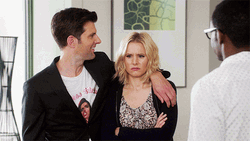 Adam Scott Teasing Kristen Bell GIF