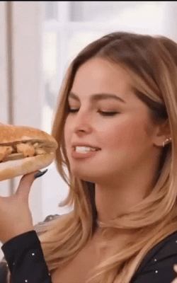 Addison Rae Eats Big Burger GIF